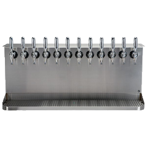 draft tower beer under bar underbar glycol faucets cooled cabinet stainless steel